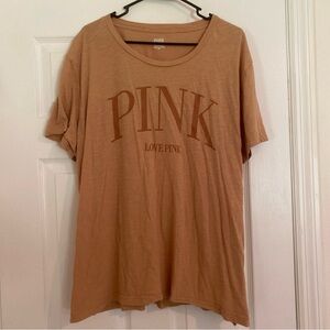 PINK Victoria's Secret Tan T-Shirt Size XXL
